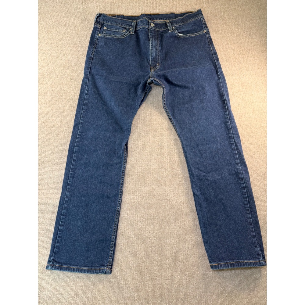 Levi's 513 Slim Straight‎ Jeans Mens 38x30 Dark Wash Blue Denim Pants - Picture 8 of 8